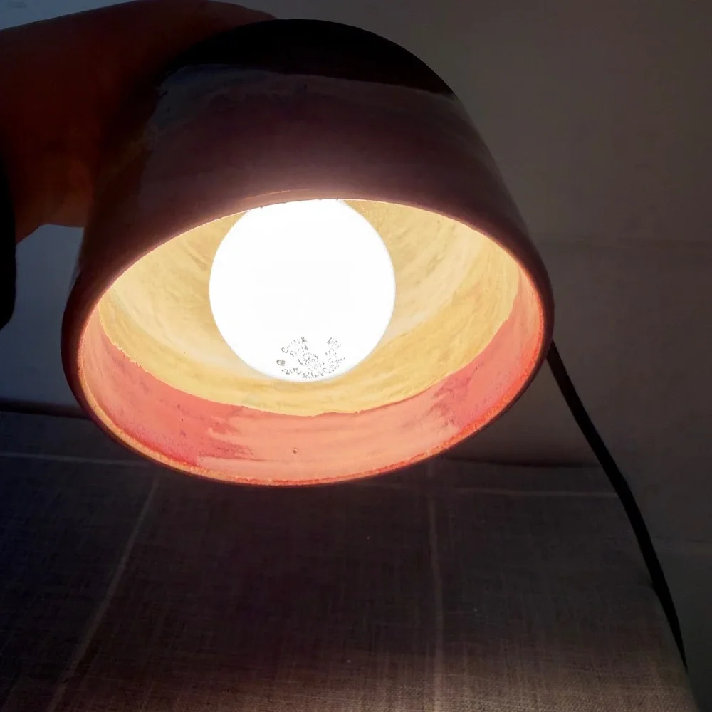 Handmade Ceramic Pendant Light Clay Southwestern Desert Woodruff‎ Black
